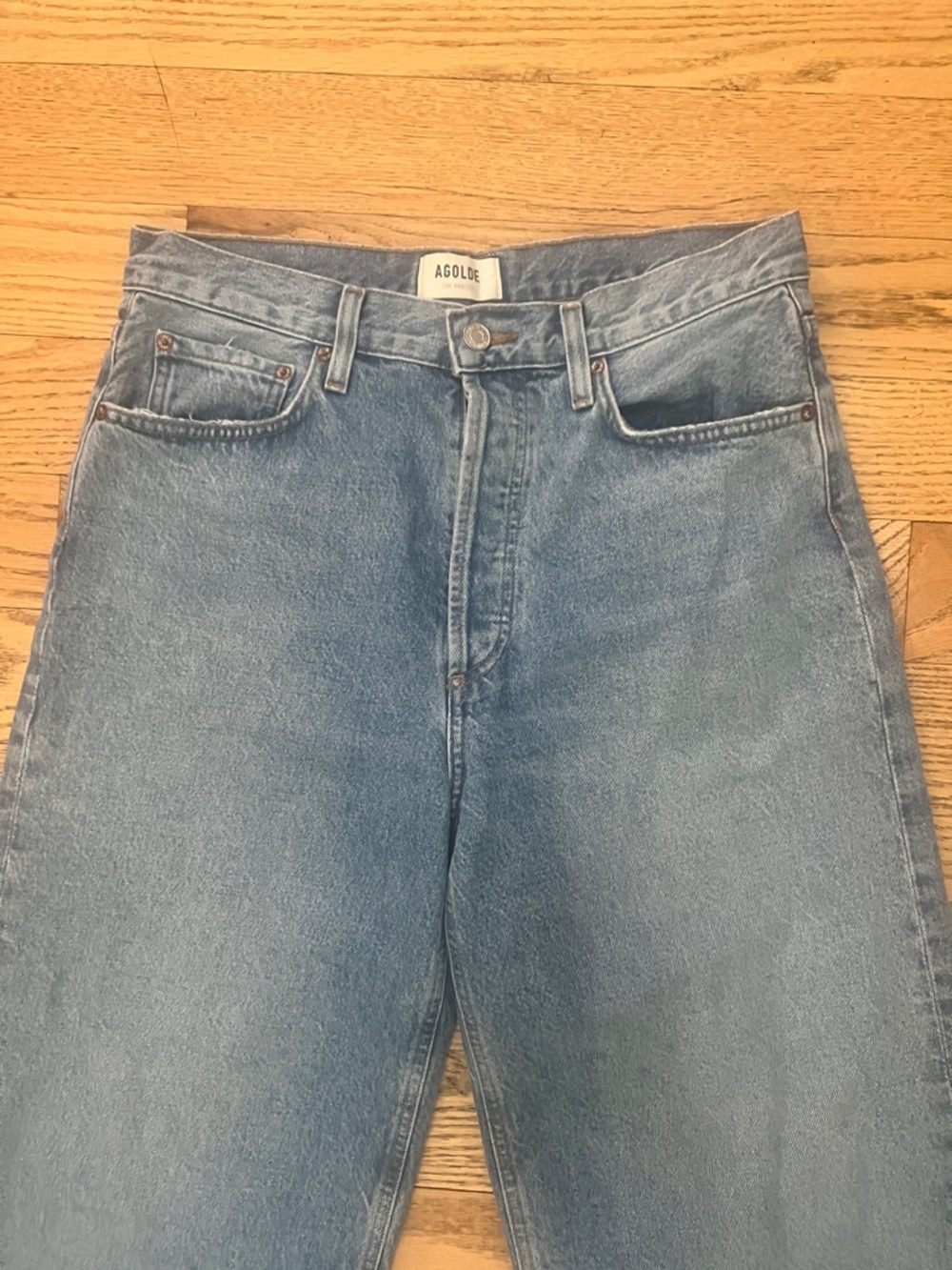 Agolde Clara Baggy Wide-Leg High-Rise Denim Jeans - Medium Blue - Picture 3 of 7
